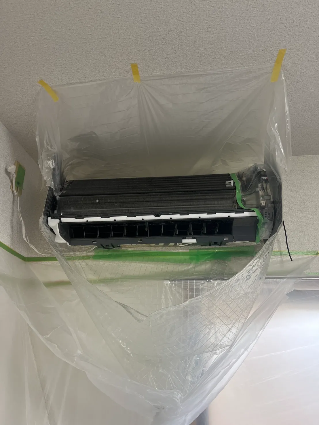 エアコンに養生している